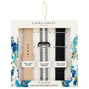 [AVC fB[X rv ANZT[ Women's Black Mesh, Gray Grosgrain and Pink Silicone Strap Set Compatible with Apple Watch 38mm, 40mm, 41mm Multi