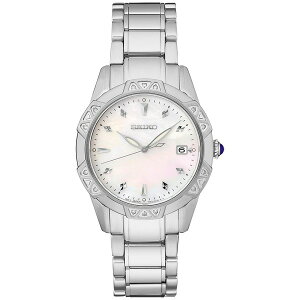 セイコー レディース 腕時計 アクセサリー Women's Diamond (1/6 ct. t.w.) Stainless Steel Bracelet Watch 33mm White
