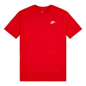 Nike iCL Y Xj[J[ yNike Sportswear Club Embroidered Logo Sports Round Neck Short Sleeve Red AR4997-657z TCY US_M_XS