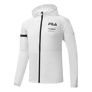 FILA tB Y Xj[J[ yFILA Athletics Alphabet Logo Printing Woven Sports Hooded Jacket White A11M021703F-WTz TCY US_M_XL