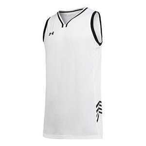 Under Armour A_[A[}[ Y Xj[J[ yUnder Armour Logo Basketball Jersey 'White Black' 21500104-100z TCY US_M_M