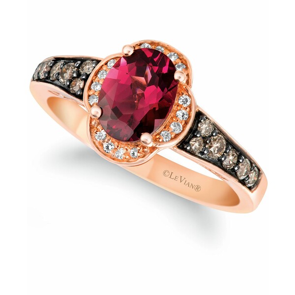 【有名人芸能人】ルヴァン レディース リング アクセサリー Raspberry Rhodolite (1-3 ct.  Diamond (1 ct. Ring in 14k Rose Gold Garnet