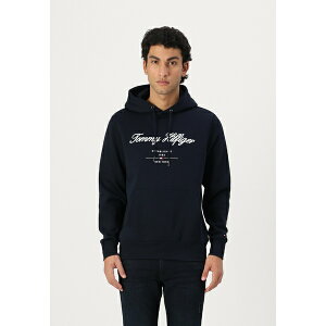 トミー ヒルフィガー メンズ サンダル シューズ SCRIPT LOGO HOODY - Sweatshirt - desert sky