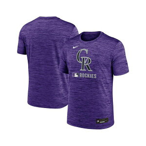 �i�C�L �����Y �V���c �g�b�v�X Men's Purple Colorado Rockies Authentic Collection Velocity Performance Practice T-Shirt Purple