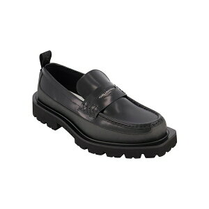 J[K[tFh Y Xb|E[t@[ V[Y Men's White Label Collection Front Logo Penny Loafer Black