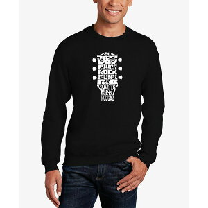 GG[|bvA[g Y p[J[EXEFbgVc AE^[ Men's Word Art Guitar Head Music Genres Crewneck Sweatshirt Black