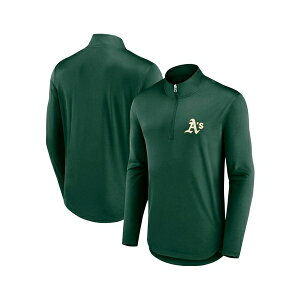 �t�@�i�e�B�N�X �����Y �p�[�J�[�E�X�E�F�b�g�V���c �A�E�^�[ Men's Green Oakland Athletics Quarterback Quarter-Zip Top Green