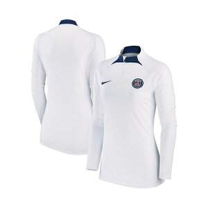 �i�C�L ���f�B�[�X �J�b�g�\�[ �g�b�v�X Women's White Paris Saint-Germain Strike Drill Raglan Performance Quarter-Zip Top White