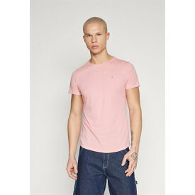 トミーヒルフィガー メンズ Tシャツ トップス SLIM JASPER NECK - Basic T-shirt - tickled pink