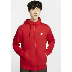 ナイキ メンズ カーディガン アウター CLUB HOODIE - Zip-up sweatshirt - red/white