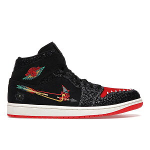 Jordan W[_ Y Xj[J[ yJordan 1 Mid SE Siempre Familiaz TCY US_10.5(28.5cm) Black/Sail-Roma Green-Chile Red