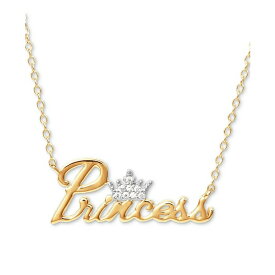 ディズニー レディース ネックレス・チョーカー・ペンダントトップ アクセサリー Cubic Zirconia Princess Tiara 18" Pendant Necklace in 18k Gold Over Silver Gold Over Silver
