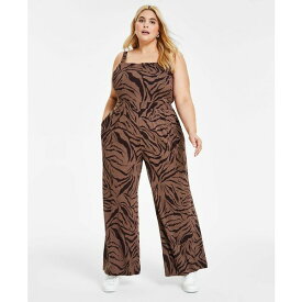 バースリー メンズ カジュアルパンツ ボトムス Plus Size Printed Sleeveless Jumpsuit, Created for Macy's Chelsea Zebra