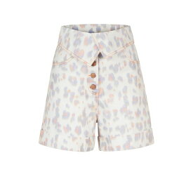 ノクチューン レディース カジュアルパンツ ボトムス Women's Leopard Print Denim Shorts Open miscellaneous