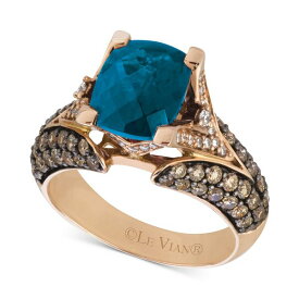 ルヴァン メンズ リング アクセサリー Chocolatier&reg; Deep Sea Blue Topaz (3-3/8 ct. t.w.) & Diamond (1-1/5 ct. t.w.) Ring in 14k Rose Gold London Blue Topaz