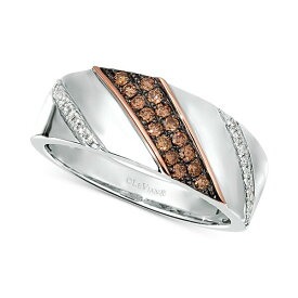 ルヴァン レディース リング アクセサリー Chocolatier&reg; Men's Diamond Diagonal Diamond Ring (3/8 ct. t.w.) in Sterling Silver & 14k Rose Gold Silver