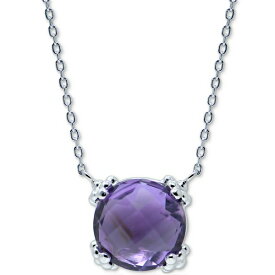 アンジー メンズ ネックレス・チョーカー アクセサリー Amethyst Solitaire Pendant Necklace (2-7/8 ct. t.w.) in Sterling Silver, 16" + 1" extender Purple