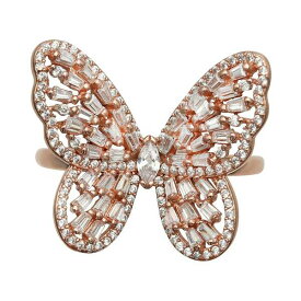 ジャニ ベルニーニ レディース リング アクセサリー Cubic Zirconia Baguette Butterfly Ring (1-1/2 ct. t.w.) In Sterling Silver or 18K Rose Gold over Sterling Silver Rose Gold over Silver