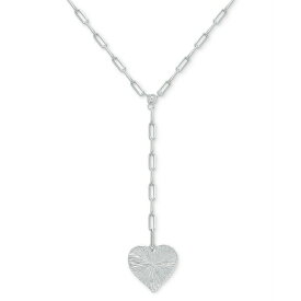 ジャニ ベルニーニ メンズ ネックレス・チョーカー アクセサリー Radiant Heart Lariat Necklace, 16" + 2" extender, Created for Macy's Sterling Silver