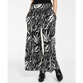 バースリー メンズ カジュアルパンツ ボトムス Petite Printed High-Rise Wide-Leg Plisse Pants, Created for Macy's Chelsea Zebra