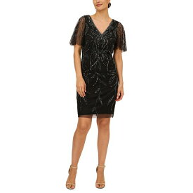 パペルスタジオ レディース ワンピース トップス Women's Embellished Flutter-Sleeve Dress Black/Gunmetal