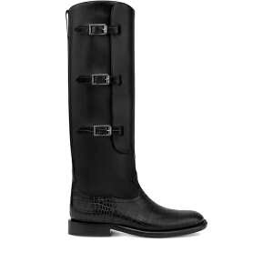 �p���e�L�T�X ���f�B�[�X �u�[�c �V���[�Y 20mm montana buckle crocodile-embossed boots Black