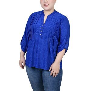 j[[NRNV fB[X Jbg\[ gbvX Plus Size 3/4 Roll Tab Pullover Top Surf The Web
