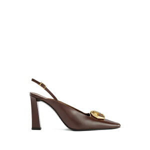 �W���[�b�y�U�m�b�e�B ���f�B�[�X �p���v�X �V���[�Y Brendha stone square toe brooch slingback pumps Brown