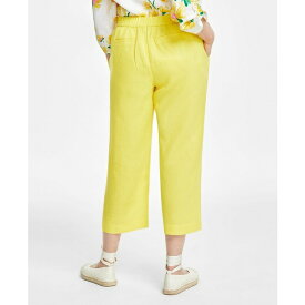 チャータークラブ レディース カジュアルパンツ ボトムス Women's 100% Linen Solid Cropped Pull-On Pants, Created for Macy's Primrose Yellow