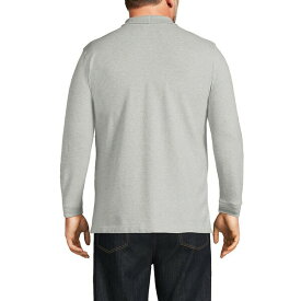 ランズエンド メンズ ポロシャツ トップス Big & Tall Comfort First Long Sleeve Mesh Polo Shirt Gray heather