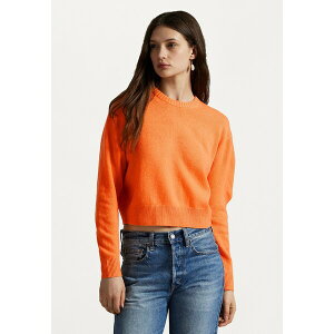 �����t���[���� ���f�B�[�X �j�b�g&�Z�[�^�[ �A�E�^�[ WOOL BLEND CROPPED CREWNECK JUMPER - Jumper - mandarin orange