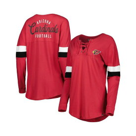 ニューエラ レディース Tシャツ トップス Women's Cardinal Arizona Cardinals Athletic Varsity Lace-Up Long Sleeve T-shirt Cardinal