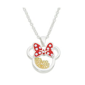 ディズニー レディース ネックレス・チョーカー・ペンダントトップ アクセサリー Minnie Mouse Womens Silver Plated Birthstone Shaker Necklace - 18+2'' November amber citrine