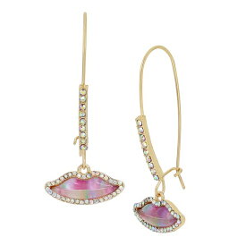 ベッツィジョンソン メンズ ピアス・イヤリング アクセサリー Faux Stone Lips Dangle Earrings Pink, Gold