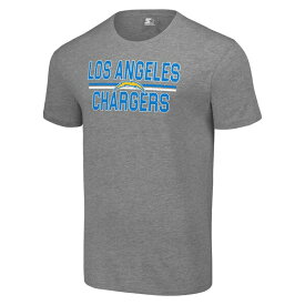 スターター メンズ Tシャツ トップス Los Angeles Chargers Starter Mesh Team Graphic TShirt Heather Gray