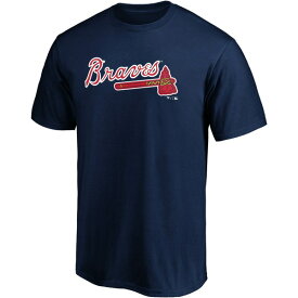 ファナティクス メンズ Tシャツ トップス Atlanta Braves Fanatics Branded Official Wordmark TShirt Navy