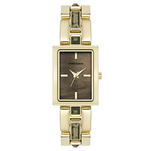 ANC fB[X rv ANZT[ Women's Quartz Pyrite Gemstone Accented Gold-Tone Alloy Metal Bracelet Watch, 21mm Grey/Gold-Tone