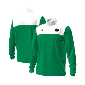 A_[A[}[ Y p[J[EXEFbgVc AE^[ Men's Green/White Notre Dame Fighting Irish Green Blocked Quarter-Zip Pullover Green, White