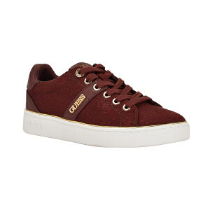 QX fB[X Xj[J[ V[Y Women's Britz Low Profile Lace-Up Sneakers Dark Red Logo