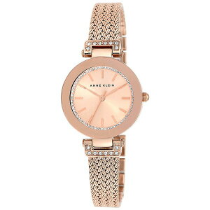 ANC fB[X rv ANZT[ Women's Premium Crystal-Accented Rose Gold-Tone Stainless Steel Mesh Bracelet Watch 30mm AK-1906RGRG No Color