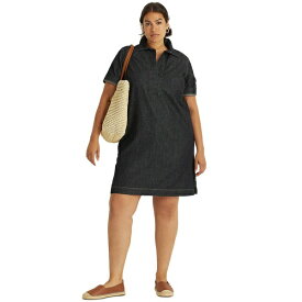 ラルフローレン レディース ワンピース トップス Women's Plus Size Short-Sleeve Denim Cotton Shift Dress Jones Street Wash