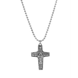 シンボルスオブフェイス レディース ネックレス・チョーカー・ペンダントトップ アクセサリー Men's Pewter Shepard and Sheep Cross Necklace Silver-Tone