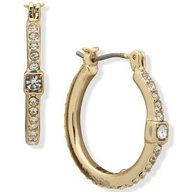 ダナ キャラン ニューヨーク レディース ピアス＆イヤリング アクセサリー Crystal Cube Small Hoop Earrings, .9" Gold