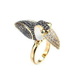 ノワール ジュエリー メンズ リング アクセサリー Tucan Ring With Cubic Zirconia Stones Gold
