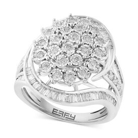エフィー コレクション メンズ リング アクセサリー EFFY&reg; Diamond Round & Baguette Cluster Swirl Ring (7/8 ct. t.w.) in 14k Gold White Gold