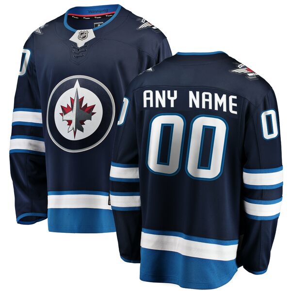 ファナティクス メンズ ユニフォーム トップス Winnipeg Jets Fanatics Branded Home Breakaway Custom Jersey Blue