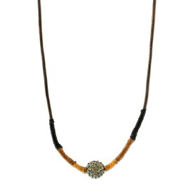 1928 レディース ネックレス・チョーカー・ペンダントトップ アクセサリー by 1928 14 K Gold Dipped Black Diamond Color Fireball Linen Wrapped Necklace Brown