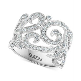 エフィー コレクション メンズ リング アクセサリー EFFY&reg; Diamond Swirl Statement Ring (3/8 ct. t.w.) in 14k White Gold White Gold