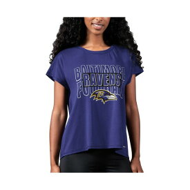 エムエスエックスバイミカエルストラハン レディース Tシャツ トップス Women's Purple Baltimore Ravens Abigail Back Slit T-shirt Purple