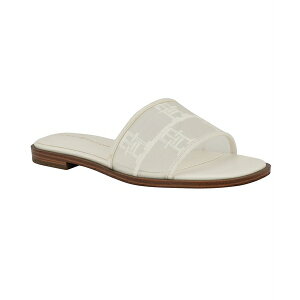 g~[ qtBK[ fB[X T_ V[Y Women's Tesia Mesh Logo Flat Slide Sandals White